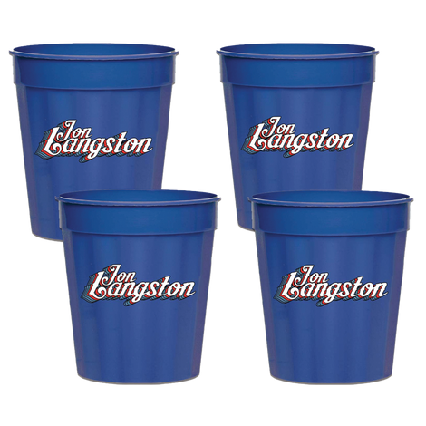 Stadium Cups - Blue Plastic (Set of 4)